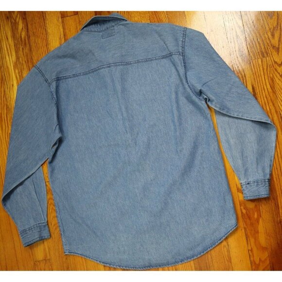 WOMEN'S NOAH'S ARK THEMED DENIM BUTTON-UP SHIRT - SIZE L - WAY TO GO - Picture 8 of 8